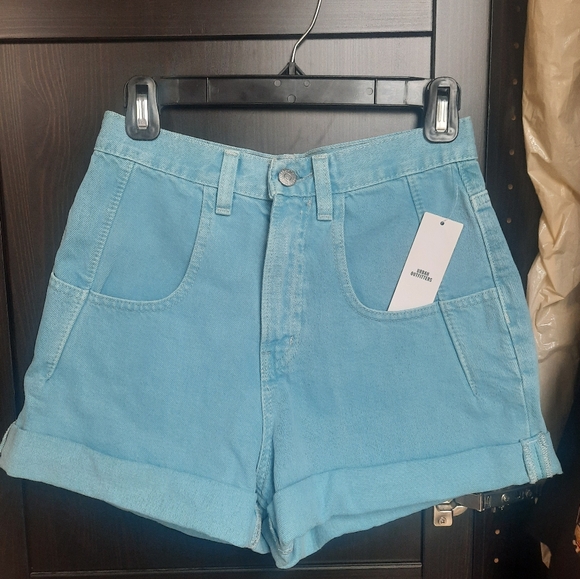 BDG Blue Denim Cuffed Shorts - Picture 1 of 7